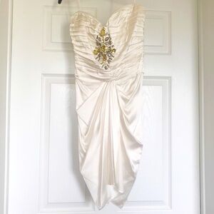 Used bebe Satin strapless dress size Small